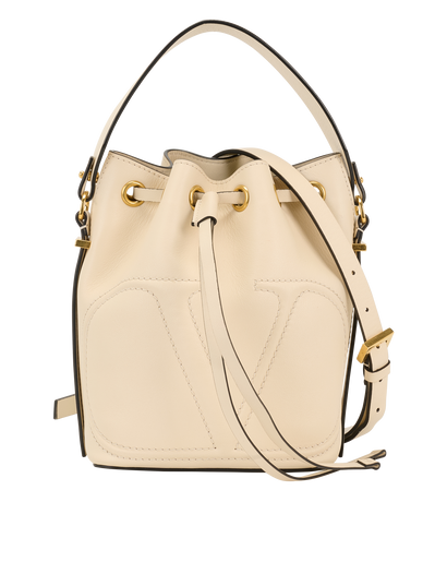 Bucket Bag, &pound;795, Handbags, Cream, Leather, Front view